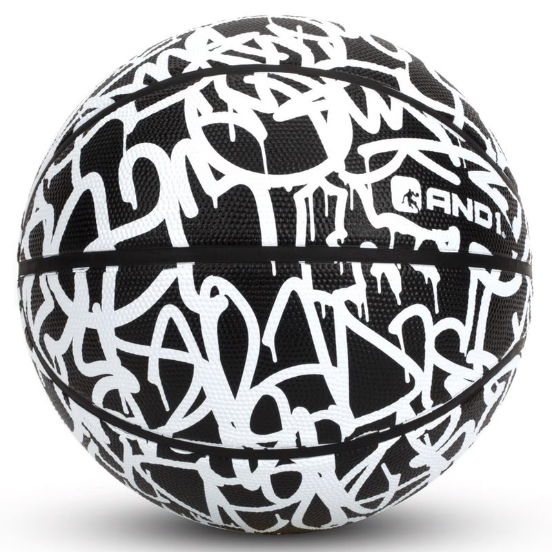 AND1 Chaos Rubber Basketball: Game Ready, Office Regulation Size (29.5â€) Streetball, Made for Indoor/Outdoor Basketball Games- Graffiti Series - Image 1